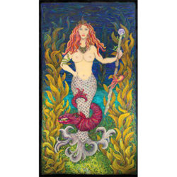 Guarding Marina, Mermaid Hooked Rug by Michele Micarelli