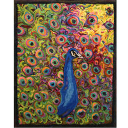 Peacock Hooked Rug by Michele Micarelli