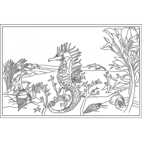 Seahorse Garden Rug Hooking Pattern