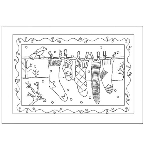 Socks on a Line Rug Hooking Pattern