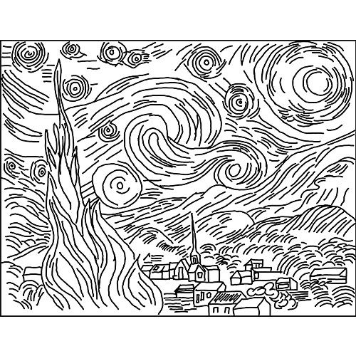 Starry Starry Night Rug Hooking Pattern 38x30