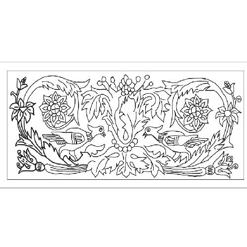 Basque Fairy Tale Medallion Rug Hooking Pattern 49x22