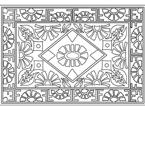 Deco Fan Rug Hooking Pattern 44x28