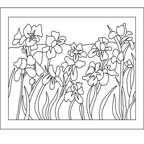 Impressionist Iris Rug Hooking Pattern 35x26