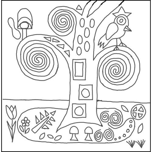 Klimt Pillow Rug Hooking Pattern 18x18