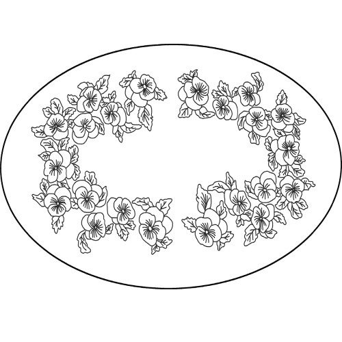 Pansy Oval Pattern for rug hooking 59x36