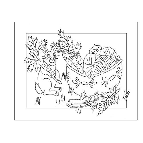 Salad Bowl Bunny Pattern for rug hooking 26x35