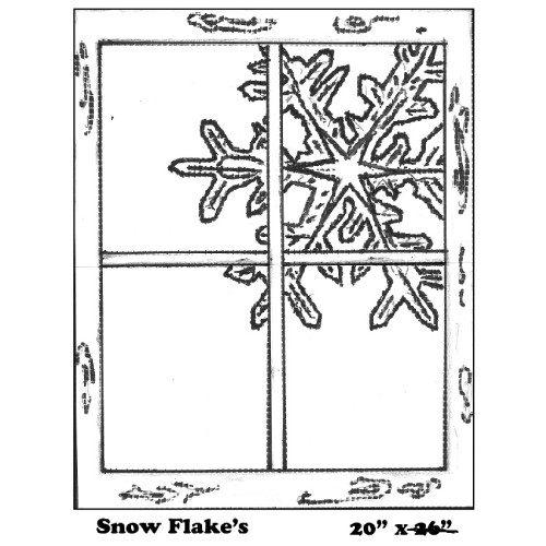 Snow Flake Rug Hooking Pattern 8x10