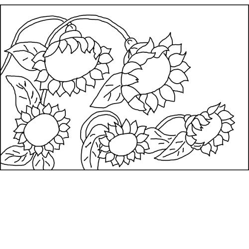 Sunflower Garden Rug Hooking Pattern 40x28