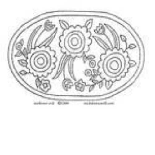 Primitive Sunflower Oval Rug Hooking Pattern 40x24