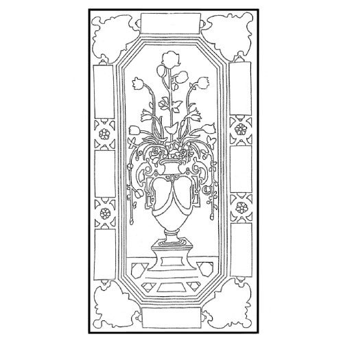 Italian Vase Rug Hooking Pattern 47x24