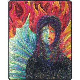 An exercise in portraiture executed by touching one's face. Fallen Angel Hooked Rug by Michele Micarelli